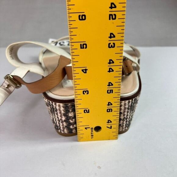 Cole Haan Sandals Womens 9B White Platform Wedge Leather Snake - Picture 10 of 10